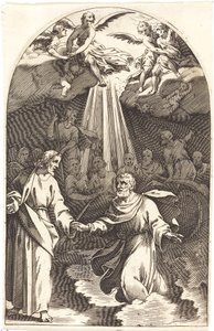 Christ Walking on the Water (first plate) by Jacques Callot