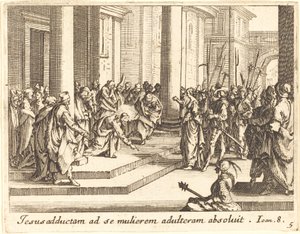 Christ and the Woman Taken in Adultery by Jacques Callot