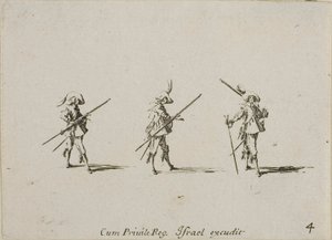 Drill with the Musket (plate four from The Military Exercises) by Jacques Callot