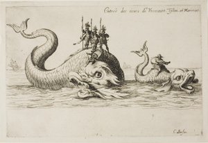 Entry of Mm. de Vroncourt, Tyllon, and Marimont, from The Combat at the Barrier by Jacques Callot