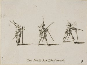 Firing the Musket, plate nine from The Military Exercises by Jacques Callot