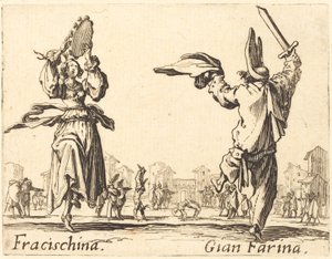 Fracischina and Gian Farina by Jacques Callot