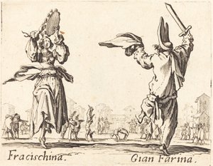 Fracischina and Gian Farina by Jacques Callot