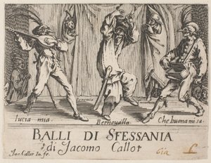 Frontispiece, from Balli di Sfessania by Jacques Callot