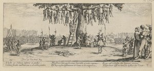 Hanging, Plate 11 from the Series "Horrors of War" by Jacques Callot