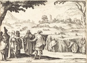 Jesus with the Pharisees by Jacques Callot