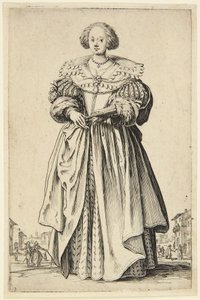 Lady with Fan by Jacques Callot