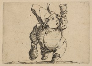 The Drinker Viewed from the Front, from Varie Figure Gobbi by Jacques Callot