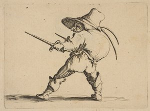 The Duelist with a Sword and Dagger, from Various, 1616-22 by Jacques Callot