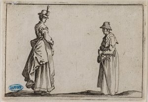 The Caprices, Two Women in Profile. Nineteenth Number of the Suite of 50 Pieces Engraved in Florence by Jacques Callot