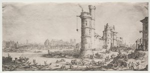 The Two Great Views of Paris: View of the Pont Neuf, 1628-1630 by Jacques Callot