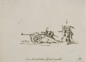 Loading the Canon, Plate Eleven from The Military Exercises by Jacques Callot