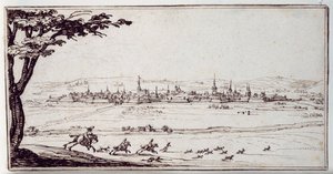 Nancy in the Distance: Harriers Pursuing a Hare by Jacques Callot