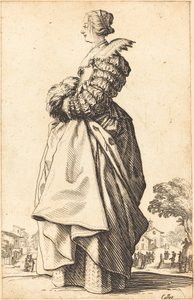 Noble Woman in Profile with her Hands in a Muff