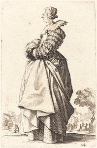 Noble Woman in Profile with her Hands in a Muff