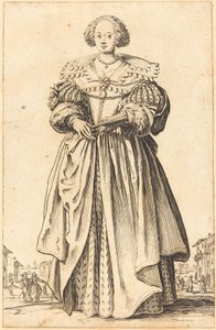 Noble Woman with Fan by Jacques Callot