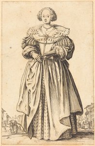 Noble Woman with Fan by Jacques Callot