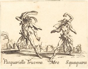 Pasquariello Truonno and Meo Squaquara by Jacques Callot