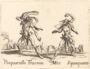Pasquariello Truonno and Meo Squaquara by Jacques Callot