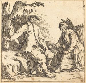 Peasant Couple at Rest by Jacques Callot