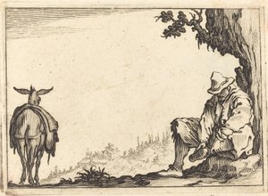 Peasant Removing His Shoe by Jacques Callot