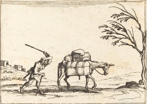 Peasant Whipping His Donkey by Jacques Callot