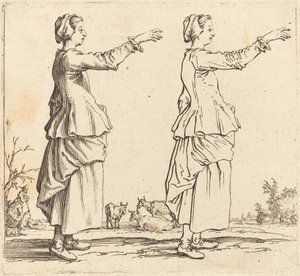 Peasant Woman, in Profile, Facing Right, with Arm Extended by Jacques Callot
