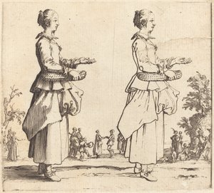 Peasant Woman with Basket, in Profile, Facing Right