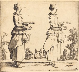 Peasant Woman with Basket, in Profile, Facing Right, 1617 and 1621
