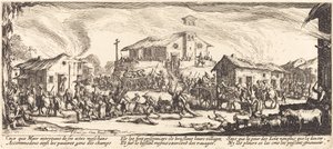 Plundering and Burning a Village by Jacques Callot