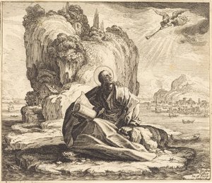 Saint John on the Isle of Patmos by Jacques Callot
