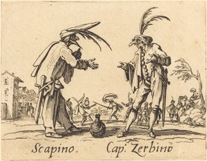 Scapino and Cap. Zerbino by Jacques Callot