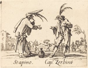 Scapino and Cap. Zerbino by Jacques Callot