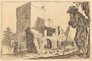 Shepherd and Ruins by Jacques Callot