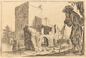 Shepherd and Ruins by Jacques Callot
