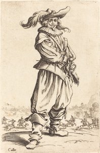 Soldier with Feathered Hat by Jacques Callot