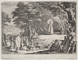 St. Amo Preaching in a Wood by Jacques Callot