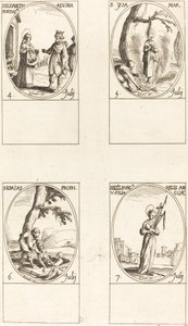 St. Elizabeth of Portugal; St. Zoe; St. Isaiah, Prophet; St. Edelburge by Jacques Callot