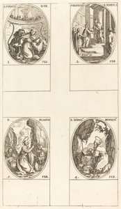 St. Ignatius; Purification of the Virgin; St. Blaise; St. Isidore by Jacques Callot
