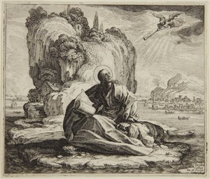 St. John on the Island of Patmos by Jacques Callot