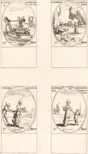 Sts. Jonas & Barachisius; St. John Climacus, Abbot; St. Benjamin; Sts. Quirinus & Bal by Jacques Callot