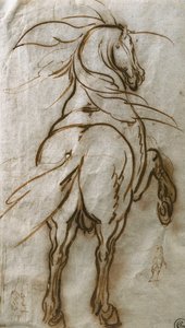 Study of a Rearing Horse, with a Subsidiary Study of the Same and a View of a Town by Jacques Callot
