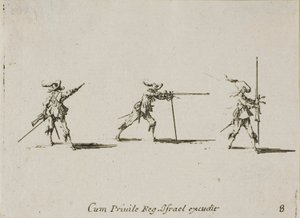 Taking the Firing Position with the Musket, Plate Eight from The Military Exercises by Jacques Callot