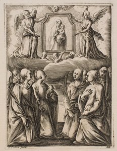 The Adoration of the Virgin and Child, from the series “Pictures of Rome” by Jacques Callot