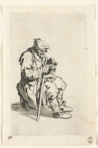 The Beggars: Beggar Sitting Down and Eating, c. 1623 by Jacques Callot