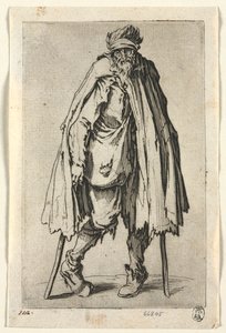 The Beggars: Beggar on Crutches with a Bag by Jacques Callot