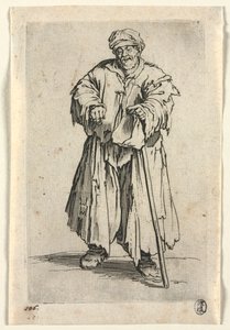 The Beggars: Obese Beggar with Lowered Eyes by Jacques Callot