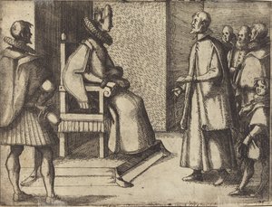 The Envoy of Tuscany thanking the Queen [verso]