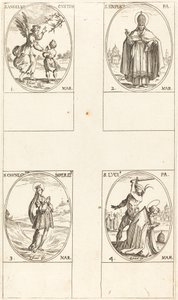 The Guardian Angel, St. Simplici, St. Cunegundes, St. Luci by Jacques Callot