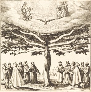 The Holy Trinity in the Tree of Life, Adored by Franciscans by Jacques Callot